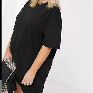 ASOS plus size black t-shirt dress